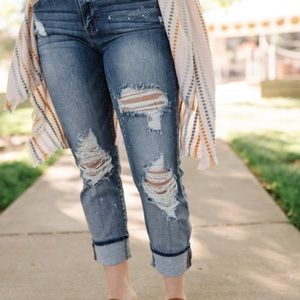 Judy Blue Bleach Splash Boyfriend Fit Jeans 15/32